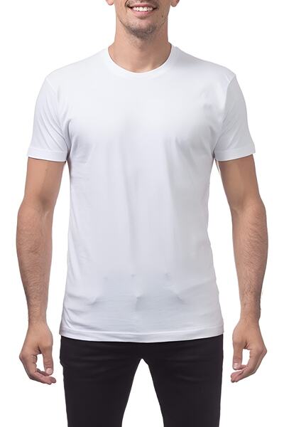 Erkek Slim Fit Dar Kesim Bisiklet Yaka %100 Pamuk Günlük Kısa Kol T-shirt