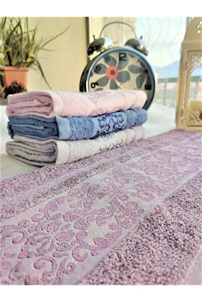 Z&N STYLE Annem Bukle Jakarlı 50x90 см. Набір з 4 розкішних рушників для рук і обличчя (в спеціальній сумці)