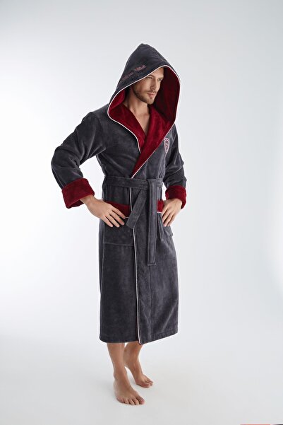 Nuşa Ανδρικό μπουρνούζι Arena Embroidery Triga Curl Bamboo Cotton