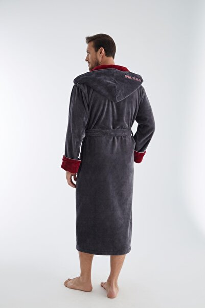 Nuşa Ανδρικό μπουρνούζι Arena Embroidery Triga Curl Bamboo Cotton