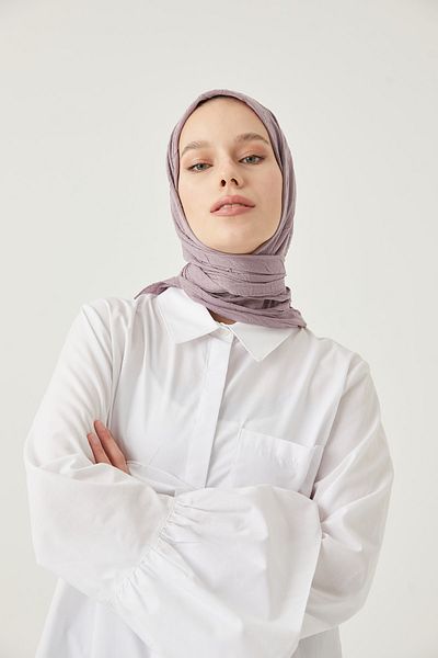 FRESCO SCARFS Γυναικείο μαντήλι Hijab Bamboo Kraş*ελαφριά λεβάντα