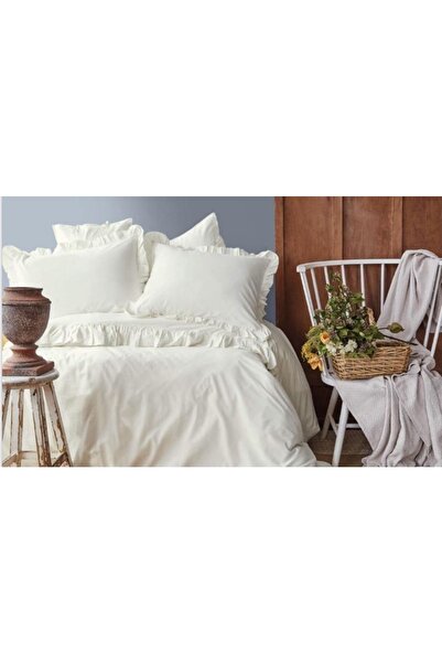 İssimo Home Issimo Frilly Vanilya Yıkanmış %100 Pamuk Poplin Nevresim Takımı ...