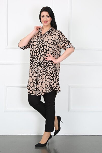 By Alba Collection Γυναικείο τουνίκ με μοτίβο βισκόζης από βαμβακερό βιζόν