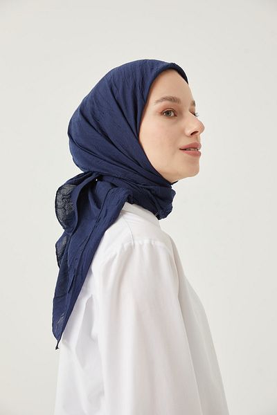 FRESCO SCARFS Γυναικείο μαντήλι Hijab Bamboo Kraş*σκούρο μπλε