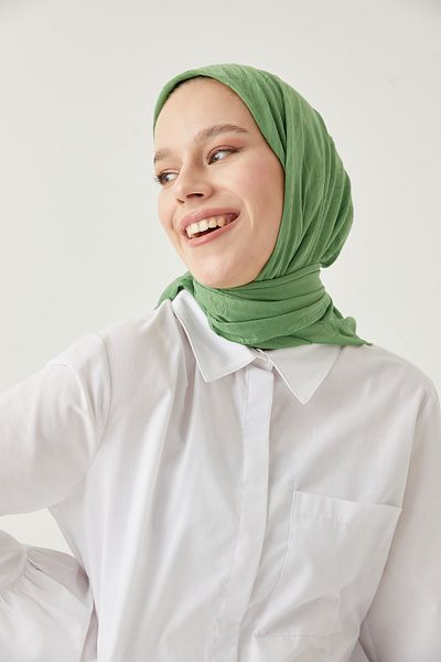 FRESCO SCARFS Γυναικείο μαντήλι Hijab Bamboo Kraş*φύλλο πράσινο