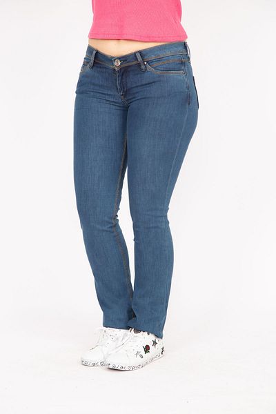 Şans Dámské námořnické modré velké velikosti s nízkým pasem 5 kapesní Lycra Jeans 65n35868