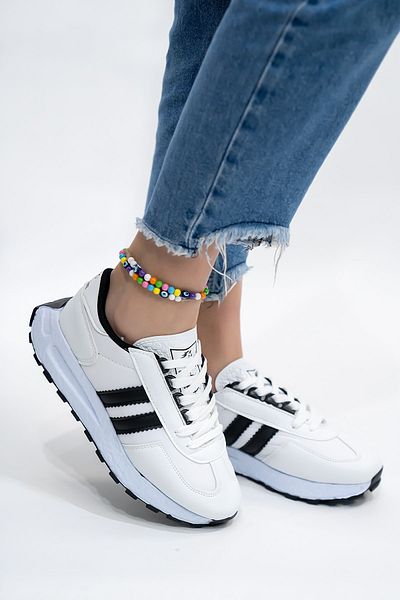 Shupe Pantofi sport casual alb negru pentru femei