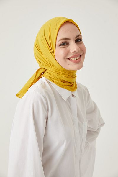 FRESCO SCARFS Γυναικείο μαντήλι Hijab Bamboo Kraş*κίτρινο