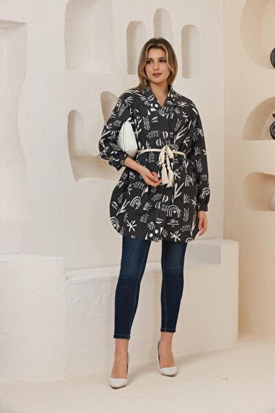 MAY MARA Women's Comfortable Fit Belted Patterned Kimono