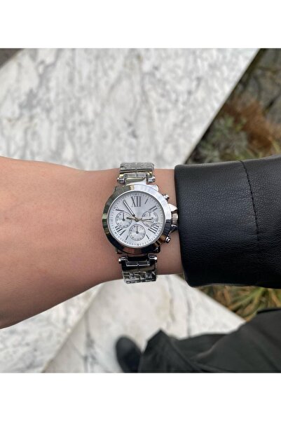 ÇENÇEN Gümüş Kadın Metal Kordon Taşlı Kare Kol Saati