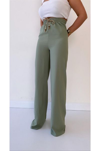 SEDA FİDAN Ayrobin Linen Comfortable Trousers Mint