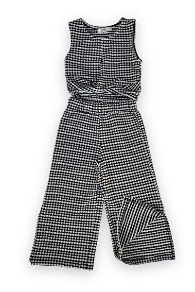 Çikoby Girl's Crop and Wide Leg Trousers Set