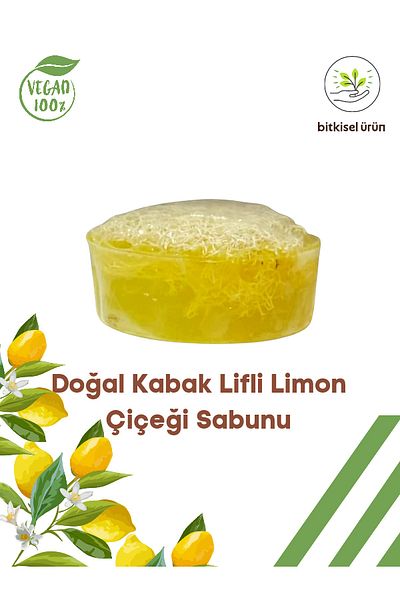 Karşı Köyden Natural Pumpkin Fiber Lemon Flower Soap 100 G