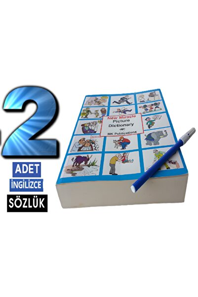 MK 2Pcs English English Giant Dictionary 10,000 Words - 10,000 Photos - a 4 S...