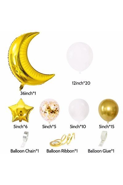 Mini Parti Mini Party Store White Balloon Moon Set