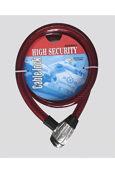 MotoModa Zhongli Motosiklet Halat Kilit 25x1500mm (ışıklı Anahtarlı)