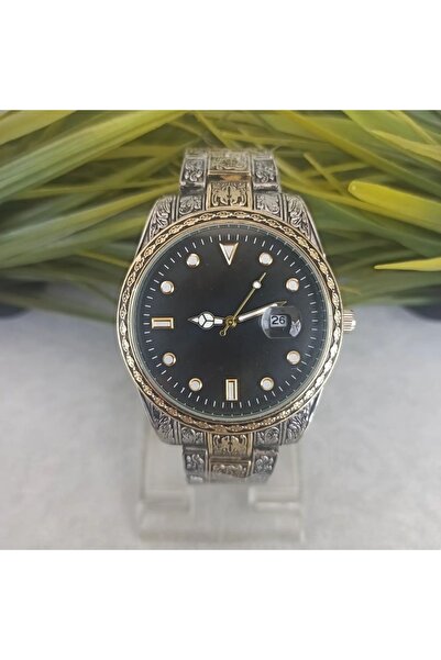 ÇENÇEN Rose Eskitme Desenli Çelik Kordon Erkek Kol Saati