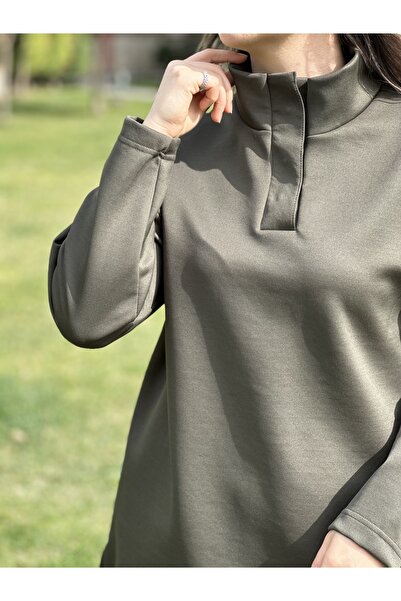 two in sis Μουσουλμανικό τουνίκ με κουμπωτά κουμπώματα Sweat Scuba