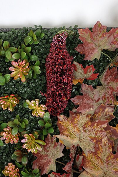 Yapay Çiçek Deposu Yapay Dikey Bitki Hazır Duvar Paneli 50x100 Cm Model 8