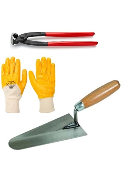 Depolife Inşaatcı Harç Için Sıvacı Malası 25cm Betoncu Kerpeteni Nitrit Eldiv...