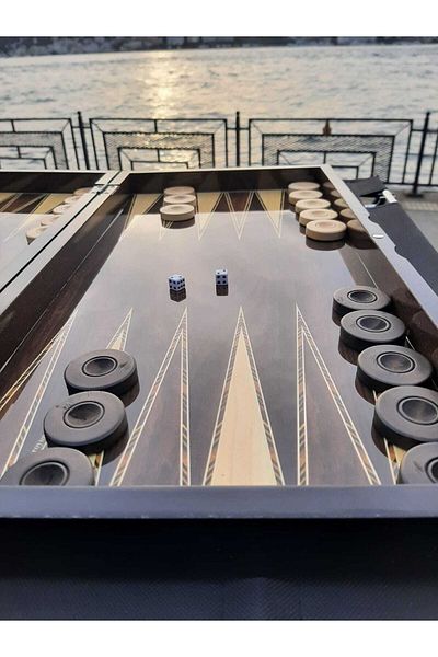 megame Wooden Paillette Backgammon, Wooden Backgammon, Star Play Tools, Walnut Backgammon, Luxury Polished Backgammon