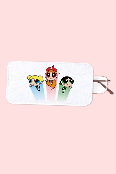 Artcrelier Power Puff Girls Keçe Gözlük Kılıfı, Çizdirmez Gözlük Kılıfı, Isim...