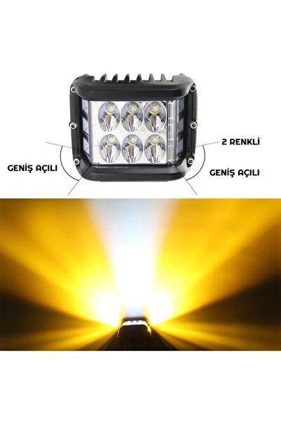 ünlütürkotoaksesuar 6 Led 18w Delici Yayıcı Off Road Farı Lambası(metal Gövde)