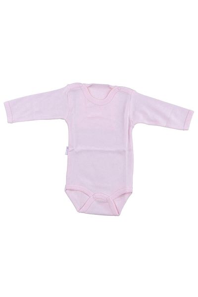 Sebi Bebe Girl Boy Baby Pink Cotton Long Sleeve Snap Body Sb157