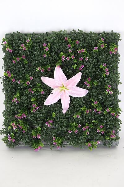 Yapay Çiçek Deposu Yapay Dikey Bitki Hazır Duvar Paneli 55 Cm X 55 Cm Model 10