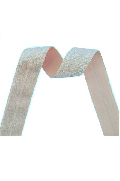 Hayal Sepeti Fold Piping Rubber - Tan Beige Shiny Width 1.5cm Laundry Rubber
