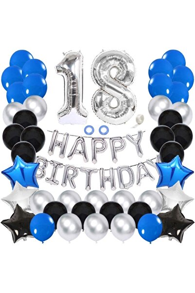 Mini Parti مجموعة بالونات Happy Birthday لعمر 18 عامًا من متجر Mini Party Store