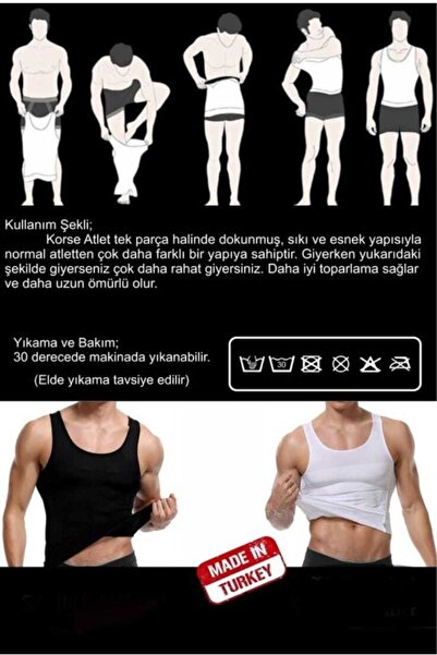 Sh Mağazacılık Premium Men's Athlete Corset Waist Chest Helping Belly Gynecomastia Upright Posture