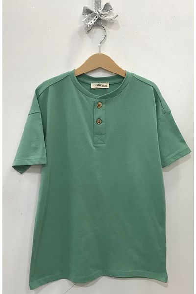 Çikoby Boy's Front Placket Button T-Shirt