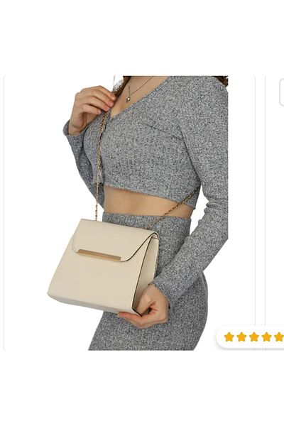 MAC&MOS Women's Cream Chain Strap Shoulder Bag