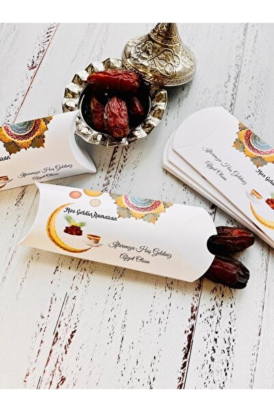 t tuğset etiket Hurma Şeker Hediye Kutusu Ramazan, Iftar, Bayram Hediyesi 10 Adet Kutu Afiyet Olsun-t419