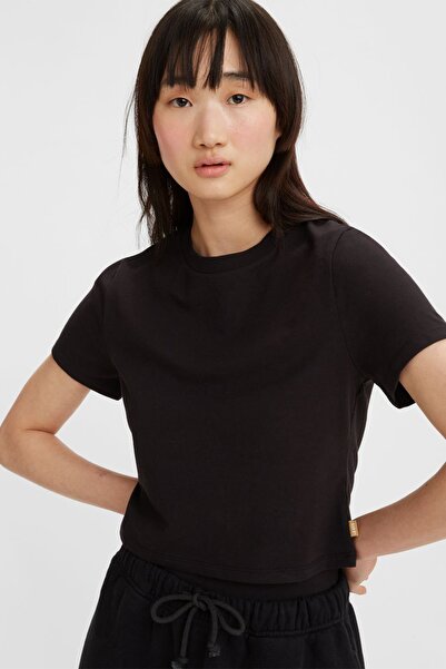 Levi's Bisiklet Yaka Pamuklu Dar Kesim Crop T Shirt T Shirt A3718