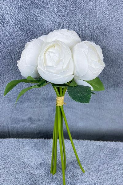 Hobigram Λευκό Tomur Luxury Peony Bunch 7 κλαδιών 25 εκ