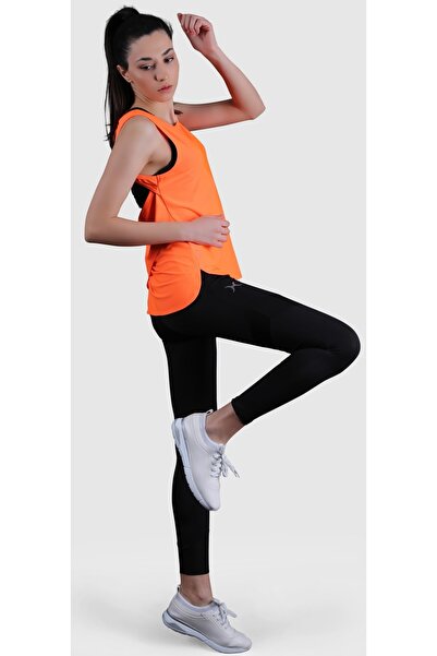 HALVMAN قميص رياضي بدون ظهر للسيدات باللون البرتقالي Hlv1323