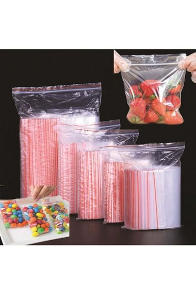 AMBALAJ ve PARTİ DÜNYASI 8x10 Transparent Nylon Bag - 100 Ziplock Bags
