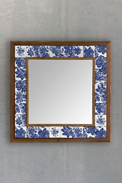 Oscar Stone Decor Masif Çerçeveli Mozaik Taş Ayna 43 Cm X 43 Cm (morocco-etni...