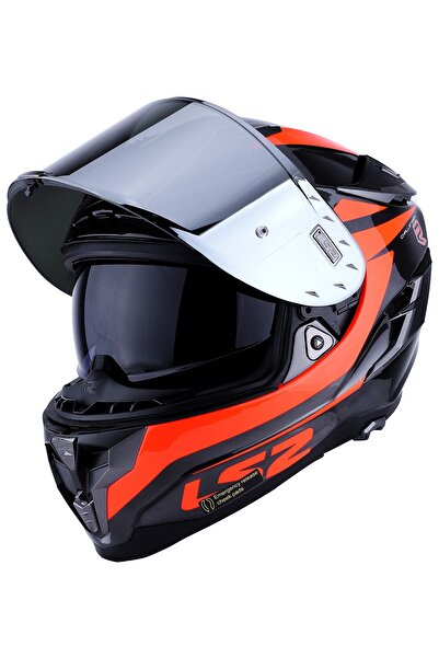 LS2 Challenger Cannon Jeans-turuncu Kask