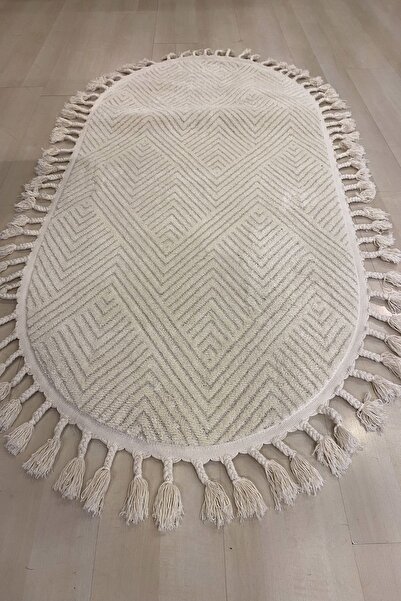 Eko Halı Urban Oval Halı Urb 01 Whıte 82*150 Cm