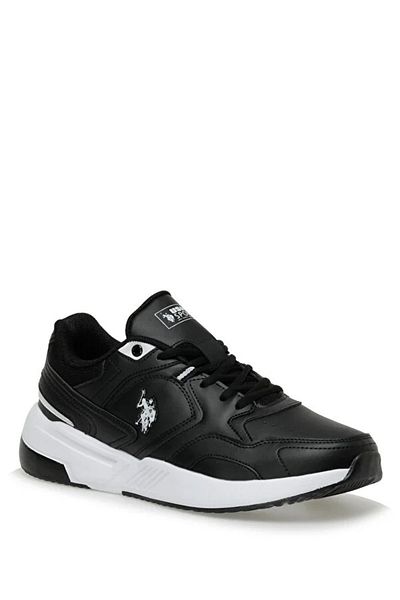 U.S. Polo Assn. Pantofi sport pentru bărbați, cu șireturi, cu talpă ușoară Poker 3fx Phlon, negri