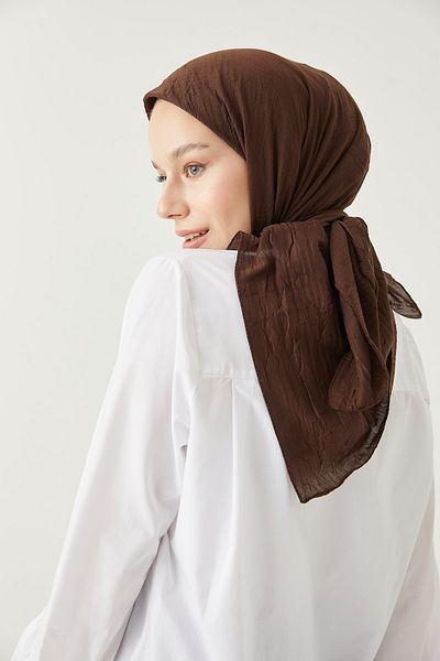 FRESCO SCARFS Γυναικείο μαντήλι Hijab Bamboo Kraş*καφέ πικρό