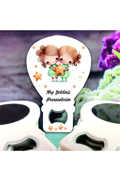 Ege ajans 10 Adet (isimli Kartlı Ve Jelatinli) Ikiz Bebek Açacak Magnet