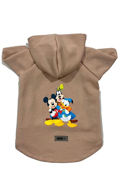 Monopetz بيج ديزني - مقاس S، سويت شيرت صوف بغطاء للرأس، ملابس للكلاب والقطط