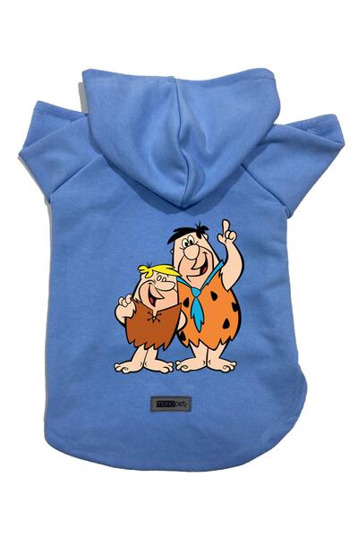 Monopetz Kapişonlu Polar Sweatshirt Köpek Ve Kedi Kıyafeti & Elbisesi - Mavi Barney & Fred - M Beden
