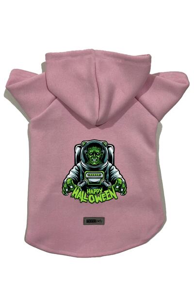 Monopetz سويت شيرت من الصوف بغطاء للرأس ملابس للكلاب والقطط - وردي رائد فضاء ...