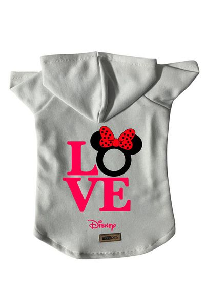 Monopetz Hooded Fleece Sweatshirt Dog And Cat Outfit & Dress - White Mini Love - Size Xl
