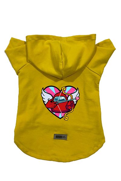 Monopetz Hooded Fleece Sweatshirt Dog And Cat Outfit & Dress - Yellow Among Us - Size M